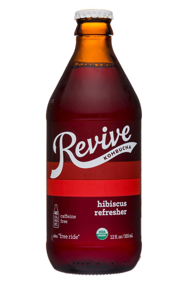 Revive Kombucha: Revive-12oz-Kombucha18-HibiscusRefresher-Front