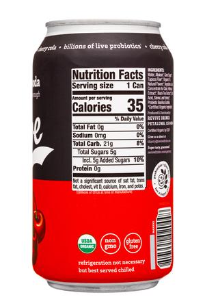 Revive Kombucha: Revive-12oz-2022-ProbioticSoda-CherryCola-Facts