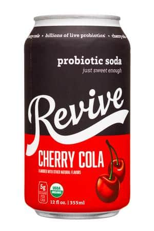 Revive Kombucha: Revive-12oz-2022-ProbioticSoda-CherryCola-Front