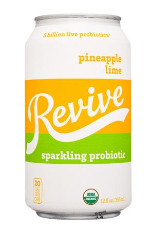 Revive Kombucha: Revive-12oz-2021-SparkProbiotic-PineappleLime-Front
