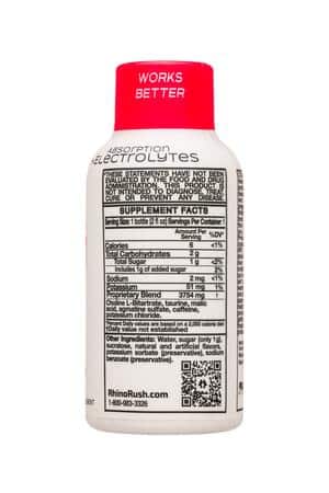Rhino Rush Energy: RhinoRush-59ml-2024-Nootropic-SweetPuckerade-Facts