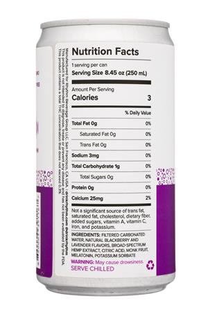 Rhythm CBD Infused Seltzer: Rhythm-8oz-2021-CBDSeltz-BlackberryLavender-Facts
