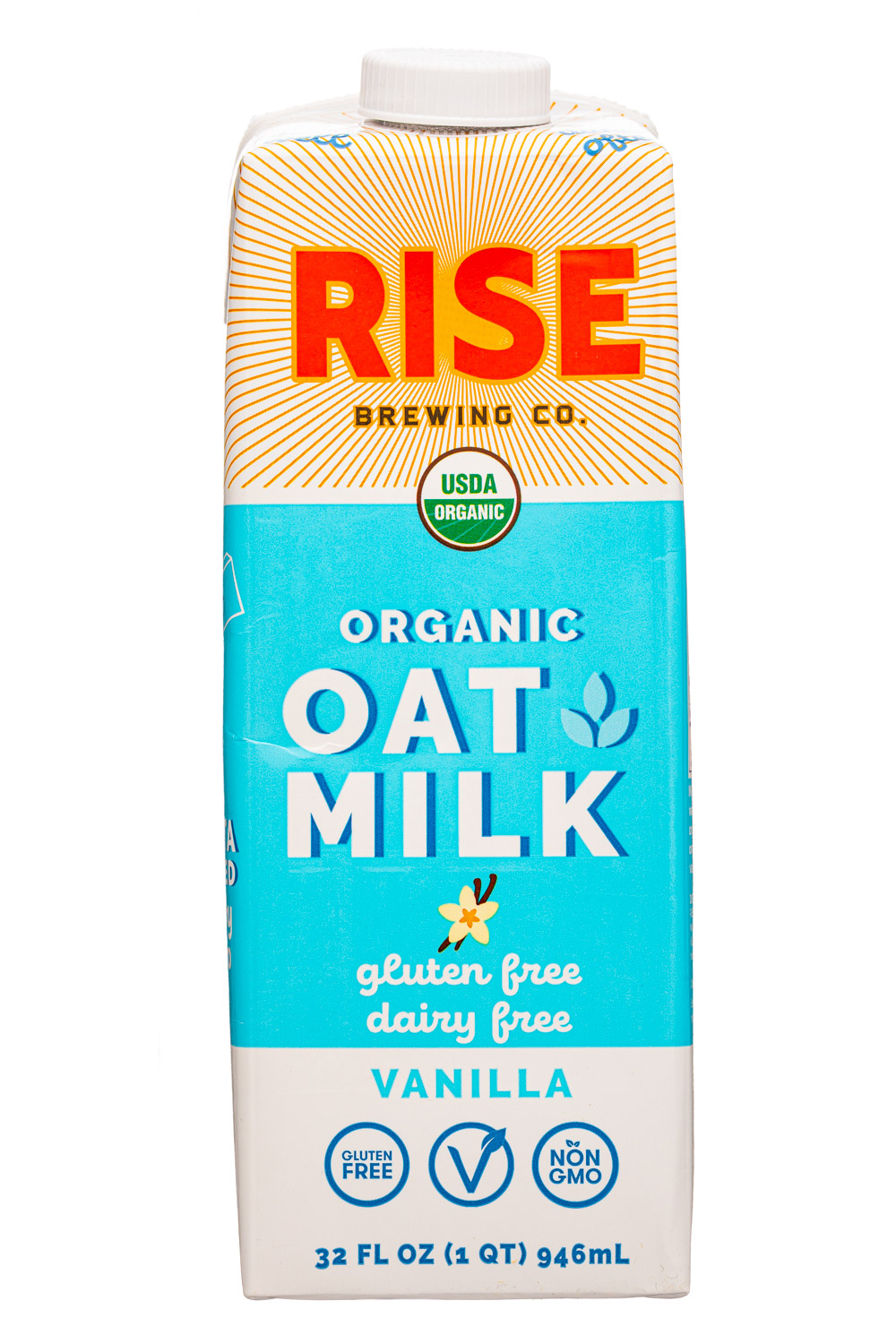 Rise Brewing Co.: RiseBrewing-32oz-2021-OatMilk-Vanilla-Front