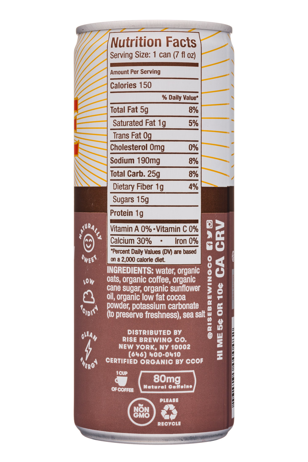 Rise Brewing Co.: Rise-7oz-NitroLatte-Mocha-Facts