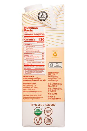Rise Brewing Co.: RiseBrewing-32oz-2021-OatMilk-Original-Facts
