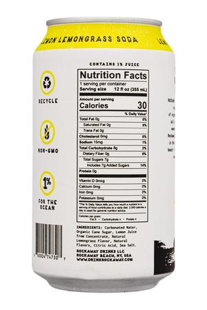Rockaway Soda: Rockaway-12oz-2024-Soda-LemonLemongrass-Facts