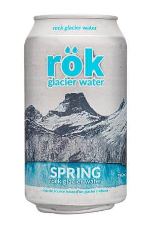 Rok Glacier Water: Rok-355ml-2023-GlacierWater-Spring-Front