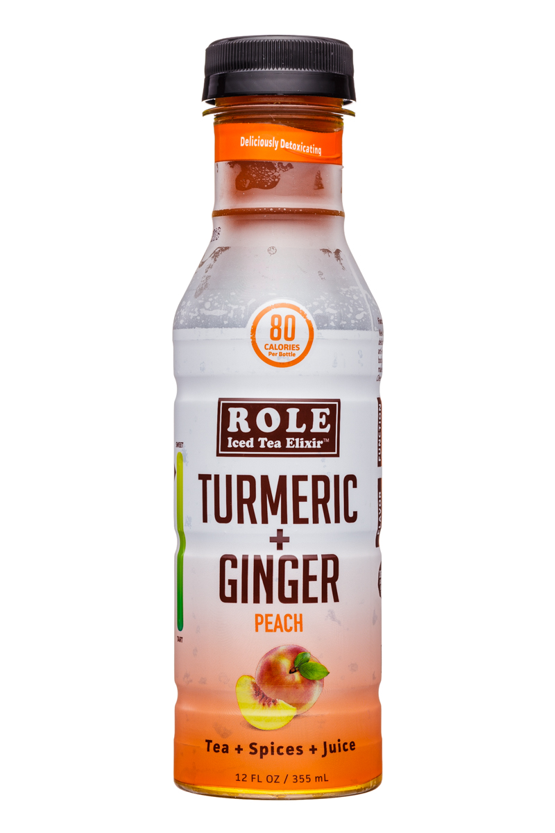 Role Tea: Role-12oz-IcedTeaElixer-TurmericGinger-Peach-Front