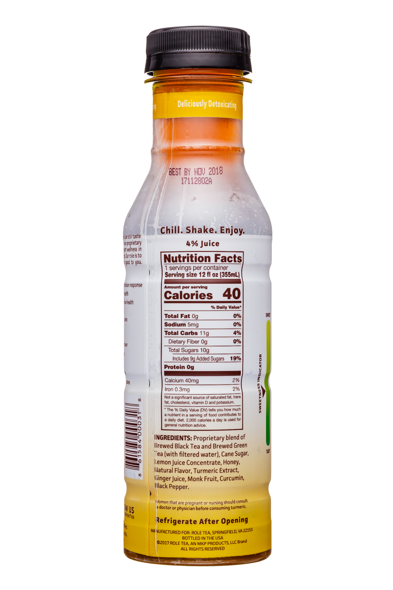Role Tea: Role-12oz-IcedTeaElixer-TurmericGinger-Lemon-Facts