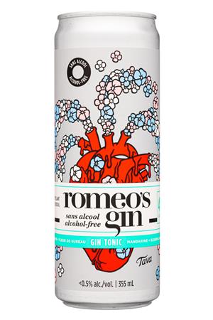 Romeo's Gin: RomeosGin-355ml-2022-AlcFreeGin-GinTonic