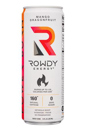 Rowdy Energy: RowdyEnergy-12oz-2022-MangoDragon-Front
