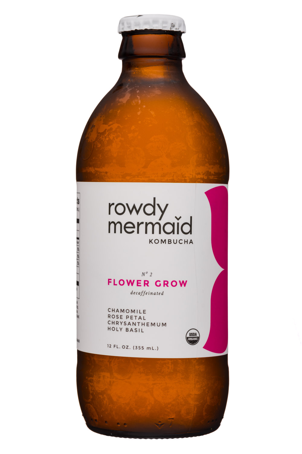 Rowdy Mermaid Kombucha: RowdyMermaid-12oz-Kombucha-No2-FlowerGrow-Front