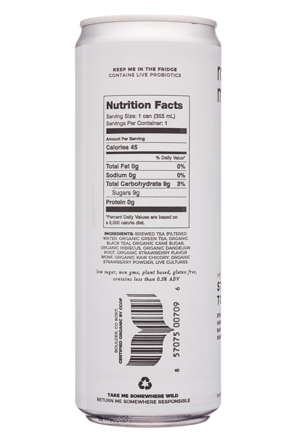 Rowdy Mermaid Kombucha: RowdyMermaid-12oz-2020-Kombucha-StrawbTonic-Facts