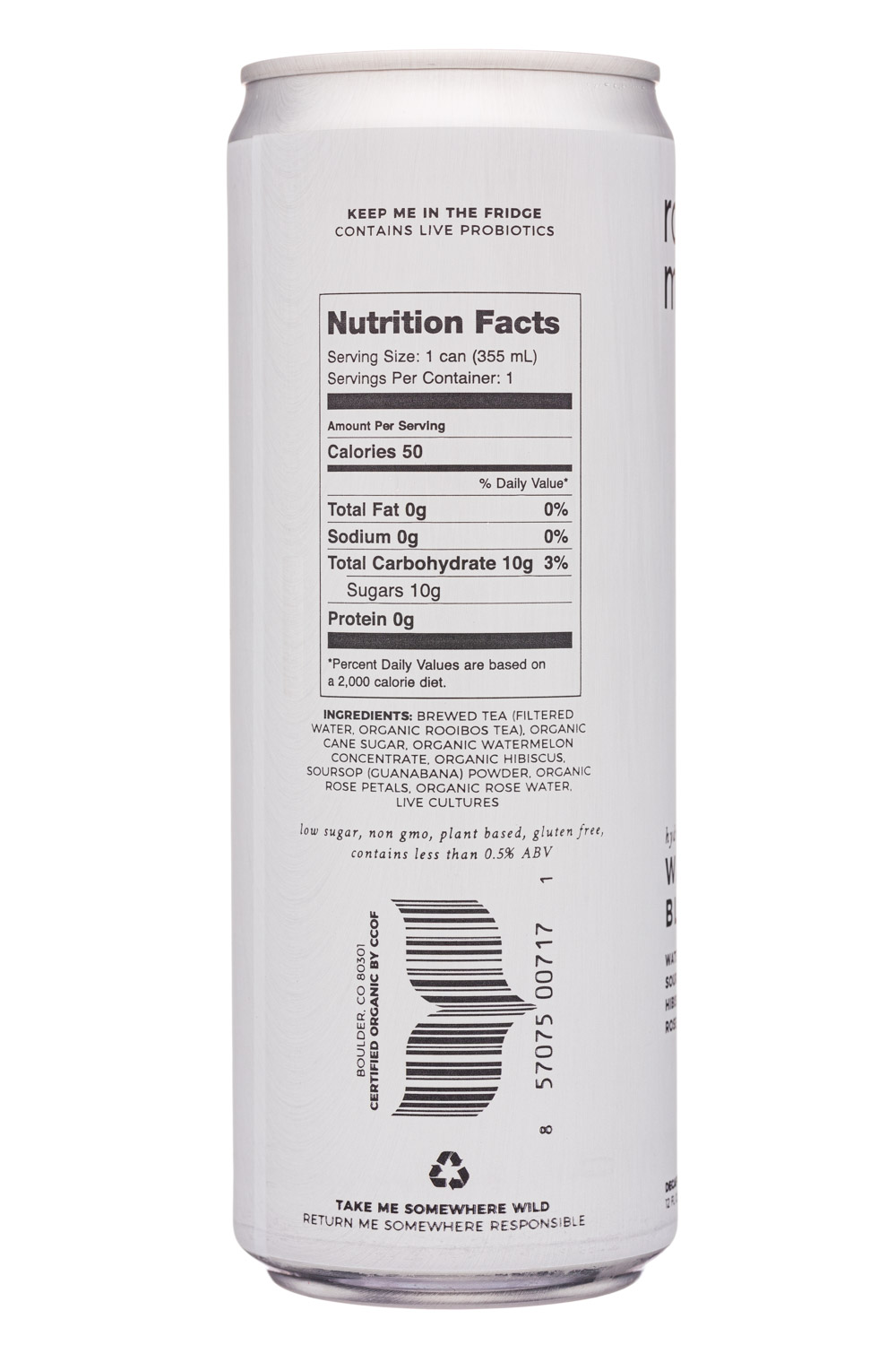 Rowdy Mermaid Kombucha: RowdyMermaid-12oz-2020-Kombucha-WatermelonBloom-Facts