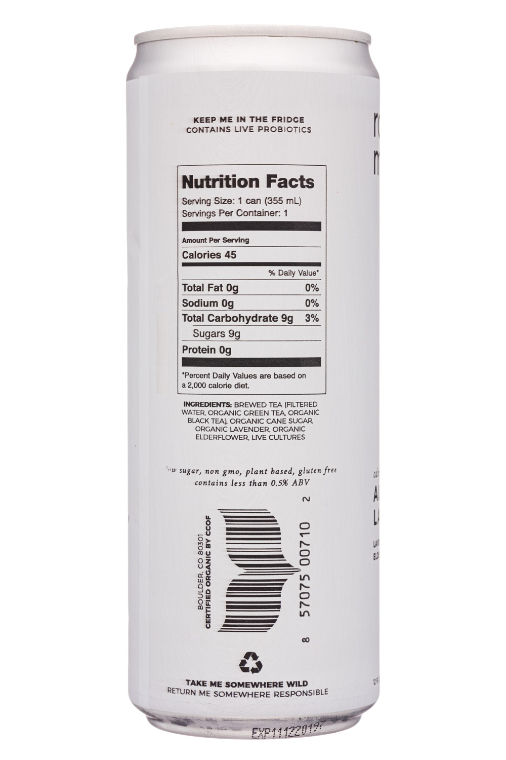 Rowdy Mermaid Kombucha: RowdyMermaid-12oz-2020-Kombucha-AlpineLavender-Facts