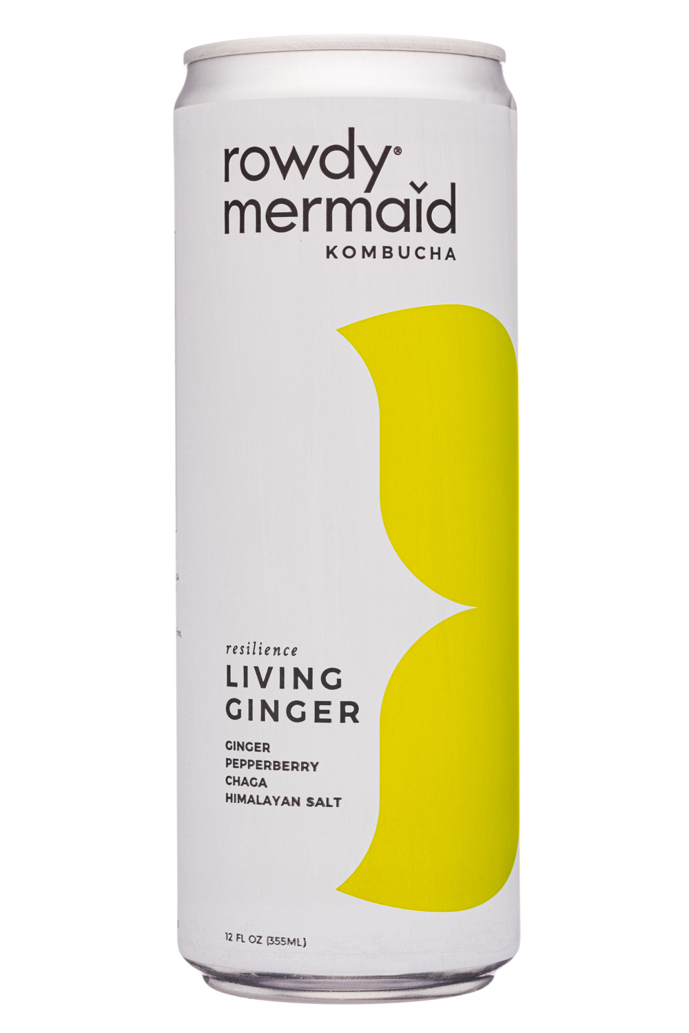 Rowdy Mermaid Kombucha: RowdyMermaid-12oz-2020-Kombucha-LivingGinger-Front