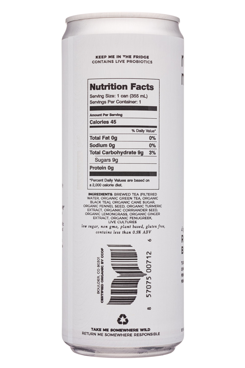 Rowdy Mermaid Kombucha: RowdyMermaid-12oz-2020-Kombucha-RowdyBelly-Facts