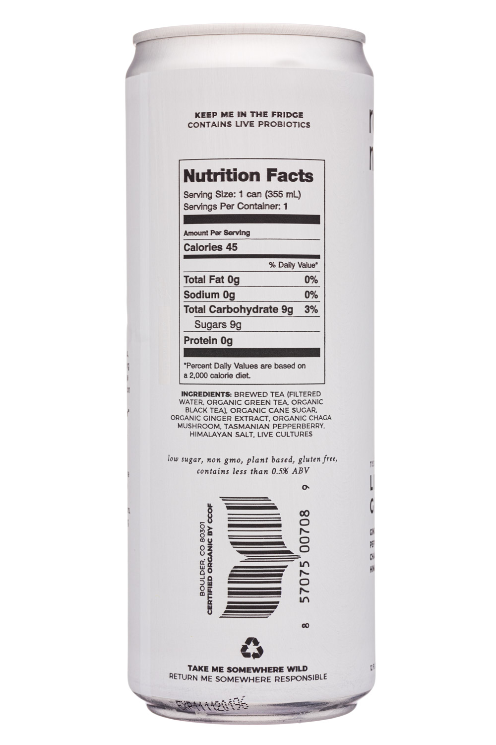 Rowdy Mermaid Kombucha: RowdyMermaid-12oz-2020-Kombucha-LivingGinger-Facts