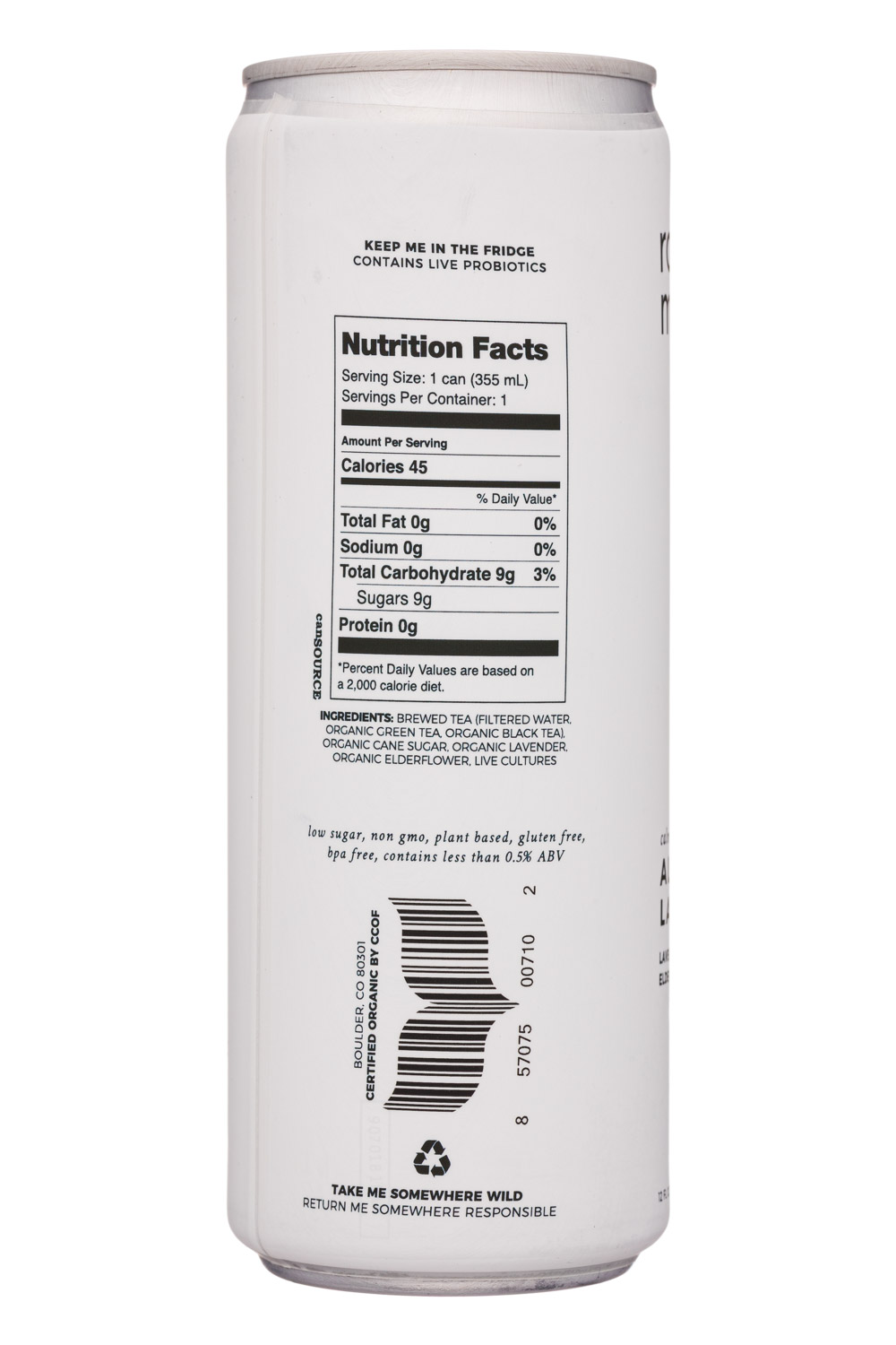 Rowdy Mermaid Kombucha: RowdyMermaid-12ozCan-Kombucha-AlpineLavender-Facts