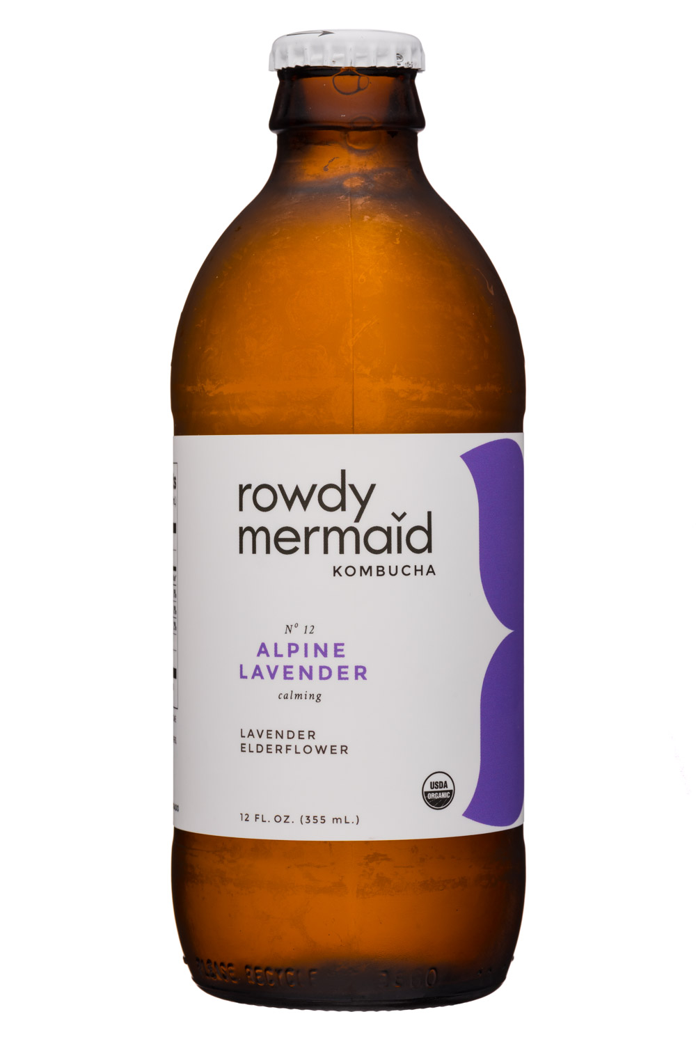 Rowdy Mermaid Kombucha: RowdyMermaid-12oz-Kombucha-No12-AlpineLavender-Front