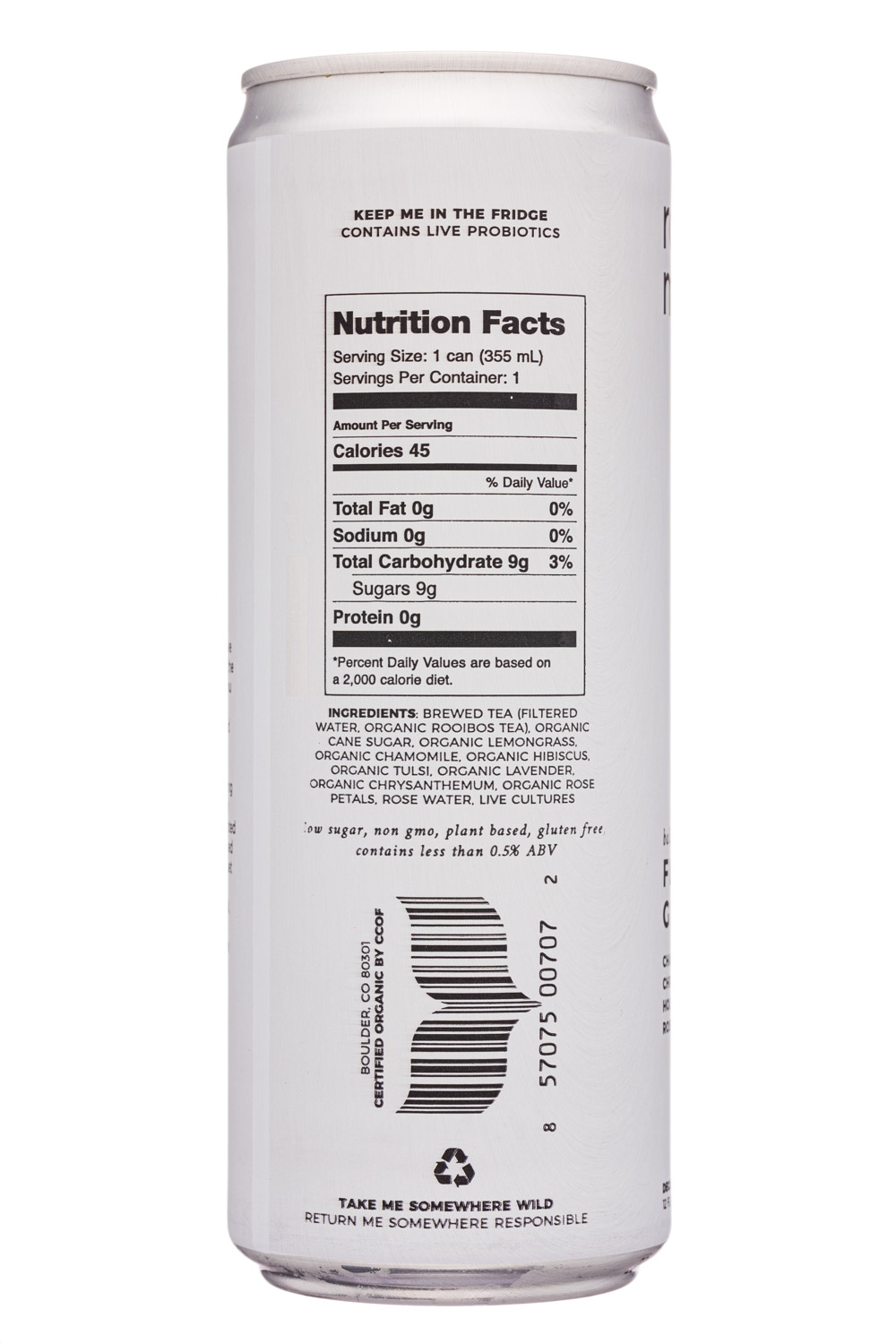 Rowdy Mermaid Kombucha: RowdyMermaid-12oz-2020-Kombucha-FlowerGrow-Facts