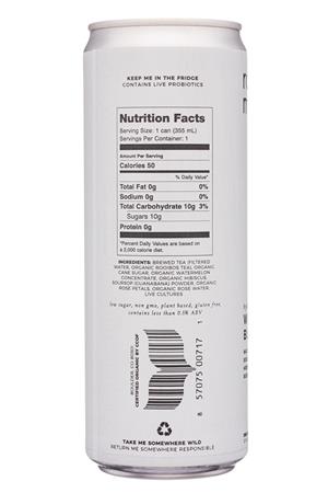 Rowdy Mermaid Kombucha: RowdyMermaid-12oz-2020-Kombucha-WatermelonBloom-Facts