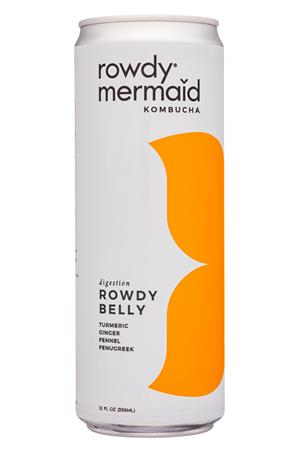 Rowdy Mermaid Kombucha: RowdyMermaid-12oz-2020-Kombucha-RowdyBelly-Front