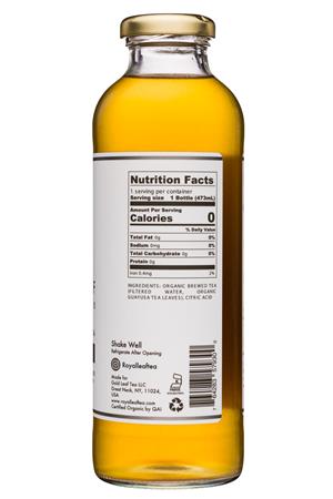 Royal Leaf: RoyalLeaf-16oz-2020-GuayusaTea-Original-Facts