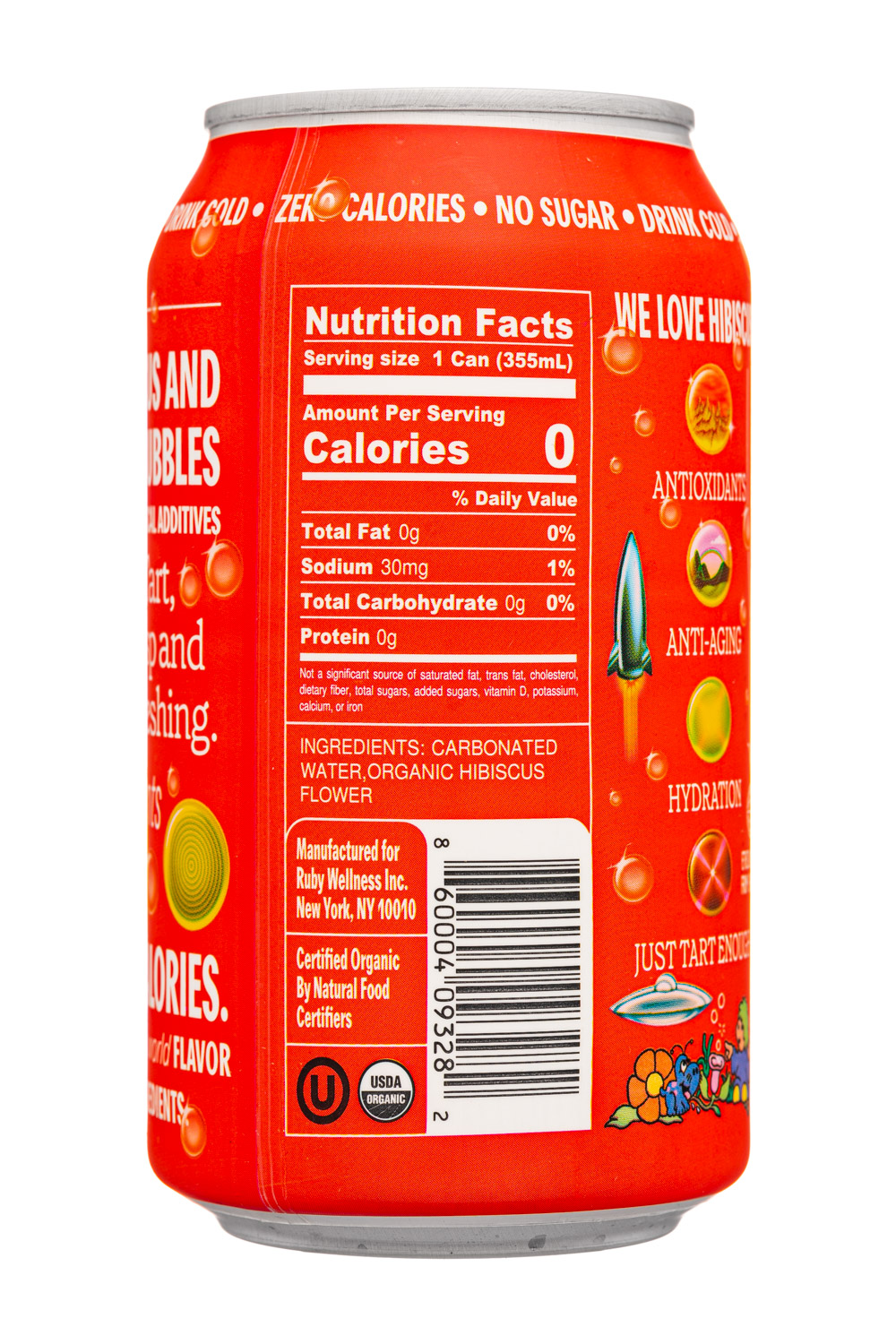 Ruby Hibiscus Water: Ruby-12oz-2023-SparkHibiscus-Original-Facts