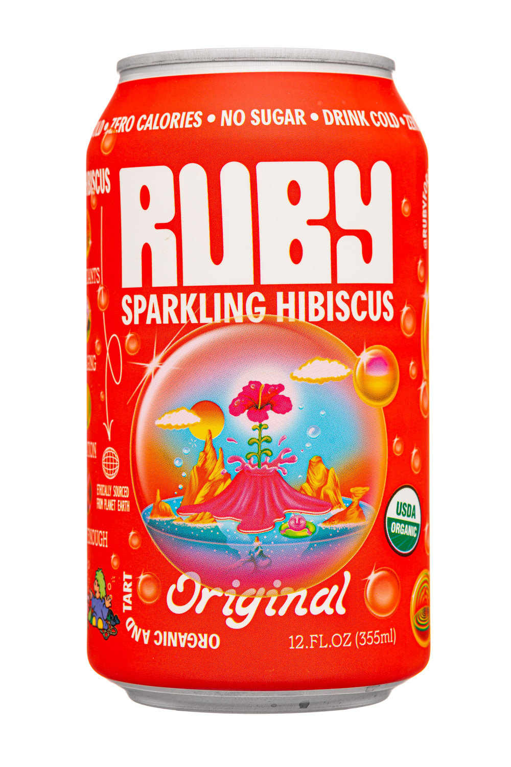 Ruby Hibiscus Water: Ruby-12oz-2023-SparkHibiscus-Original-Front