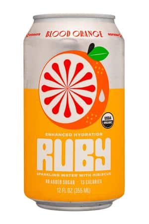 Ruby Hibiscus Water: Ruby-12oz-2024-HibiscusWater-BloodOrange-Front