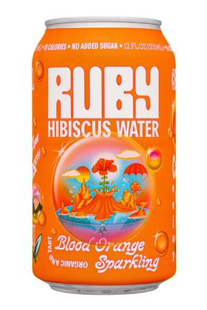 Ruby Hibiscus Water: Ruby-12oz-2022-HibiscusWtr-Sparkling-BloodOrange-Front
