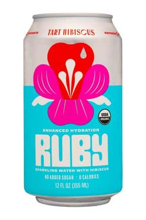 Ruby Hibiscus Water: Ruby-12oz-2024-HibiscusWater-TartHibiscus-Front