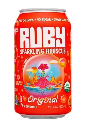Ruby Hibiscus Water: Ruby-12oz-2023-SparkHibiscus-Original-Front