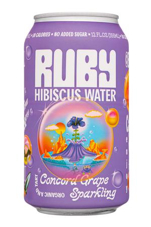 Ruby Hibiscus Water: Ruby-12oz-2022-HibiscusWtr-Sparkling-ConcordGrape-Front