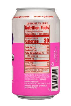 Ruby Hibiscus Water: Ruby-12oz-2024-HibiscusWater-ConcordGrape-Facts