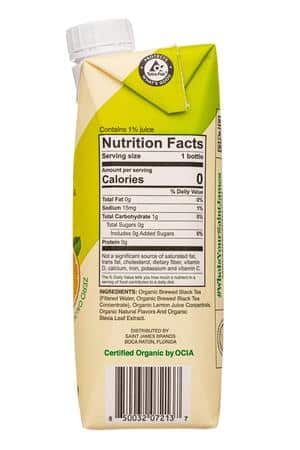 Saint James Iced Tea: SaintJames-17oz-2023-BlackTea-ClassicLemon-Facts
