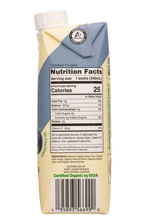 Saint James Iced Tea: SaintJames-17oz-2023-Tea-BluebRasp-Facts
