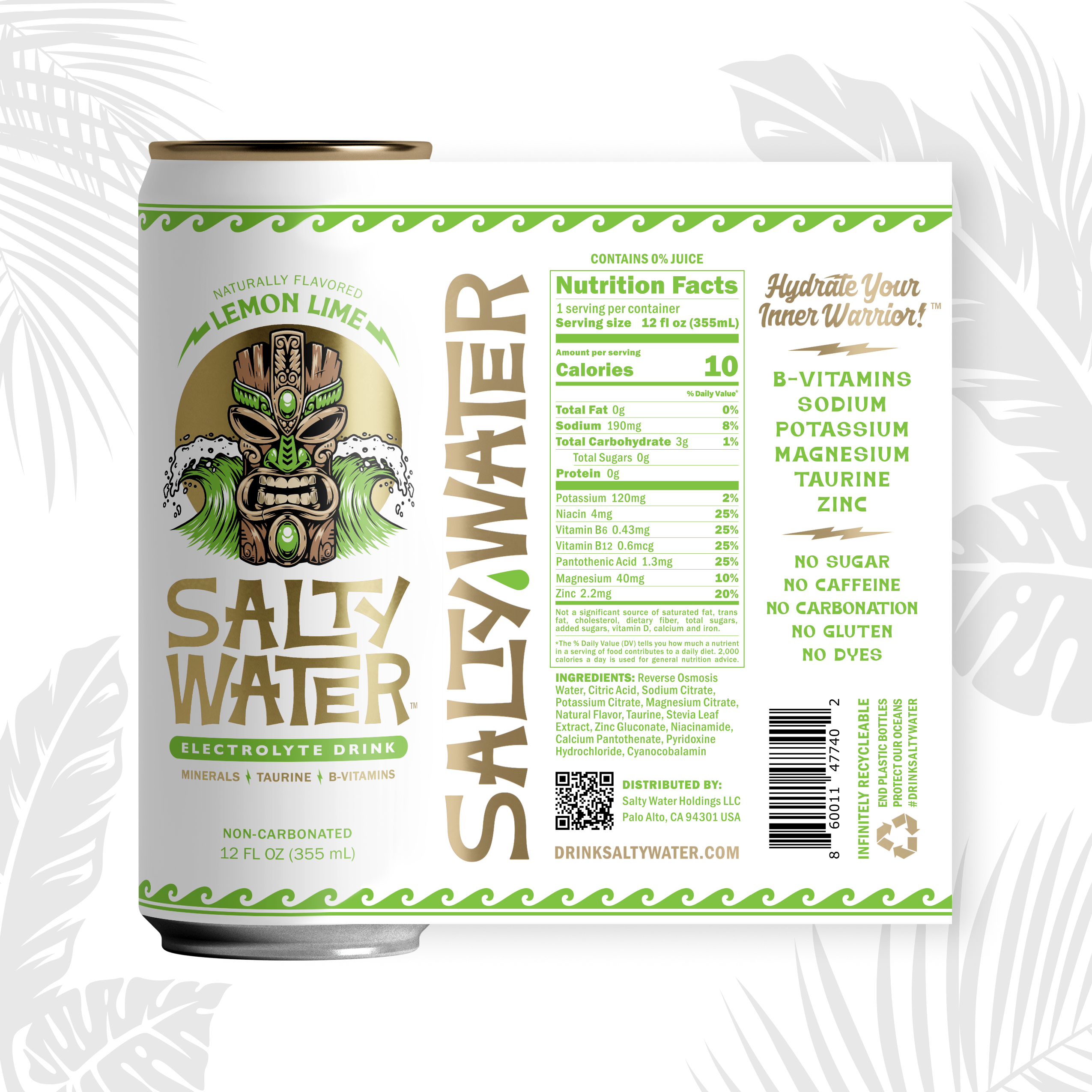 SaltyWater: Photo of SaltyWater Electrolyte Drink - Lemon Lime - SaltyWater (uploaded by company)