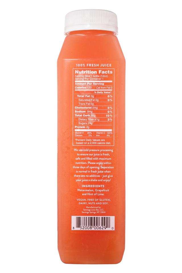 Saratoga Juice Bar: Saratoga-12oz-ColdPressed-MelonBreeze-Facts