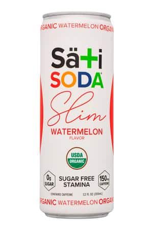 Sati Soda : SatiSoda-12oz-2025-Slim-Watermelon-Front