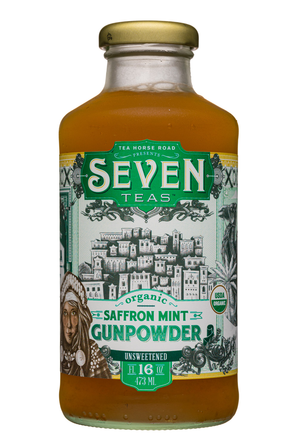 Organic Saffron Mint Gunpowder 