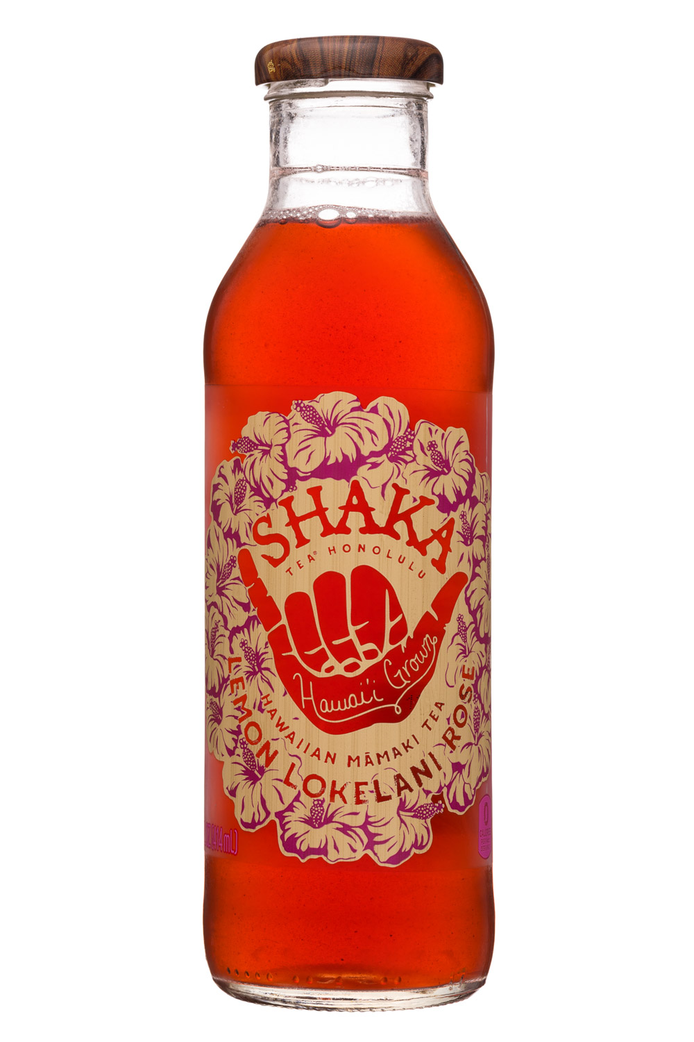 Shaka Tea: Shaka-14oz-MamakiTea-LemonLokelaniRose-Front