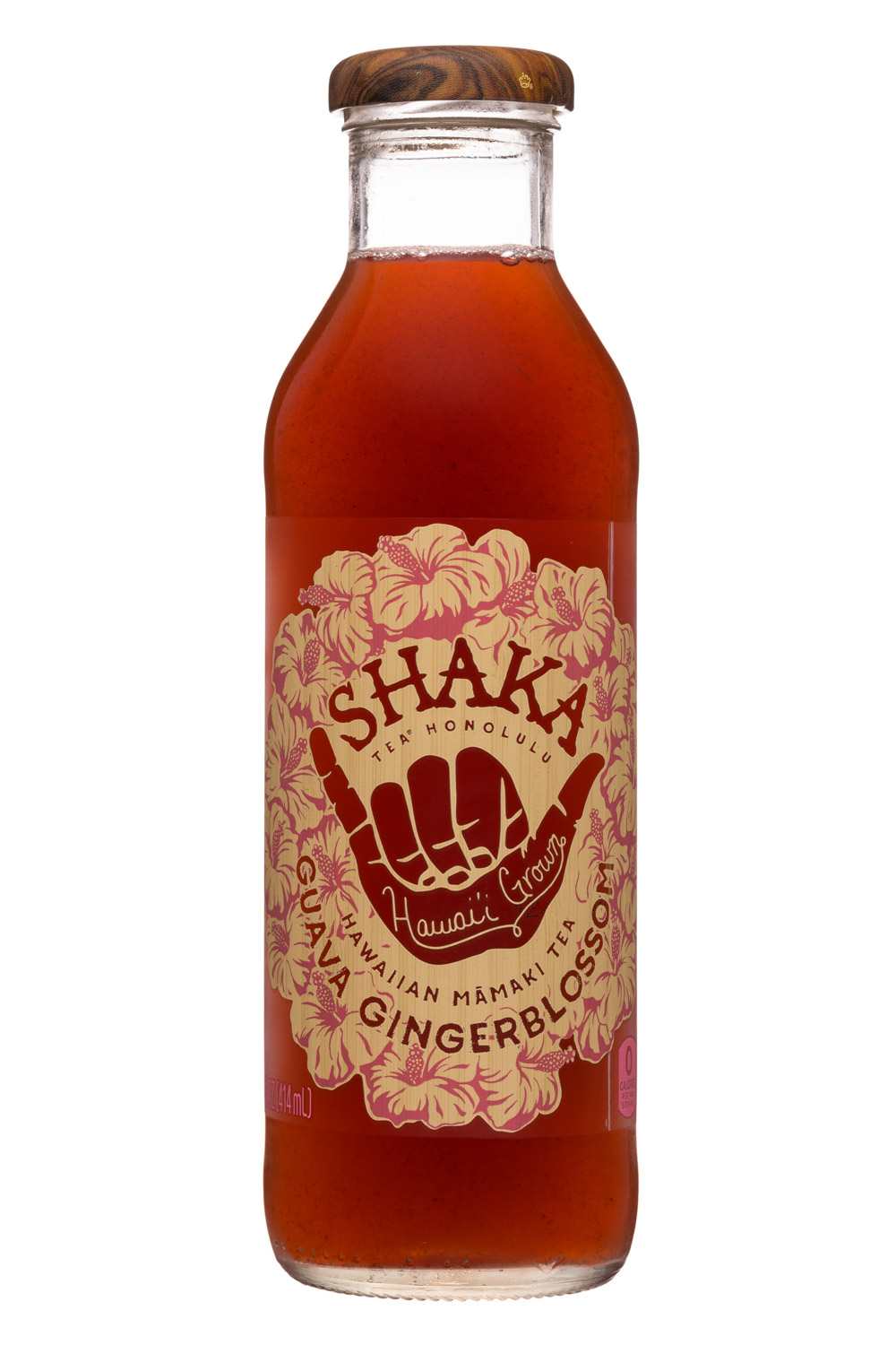 Shaka Tea: Shaka-14oz-MamakiTea-GuavaGingerblossom-Front