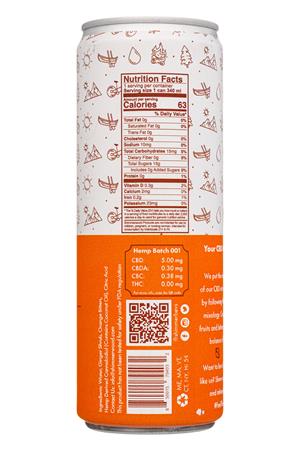 Shimmerwood Beverages: ShimmerwoodBeverages-12oz-2020-Seltz-GingerOrange-Facts