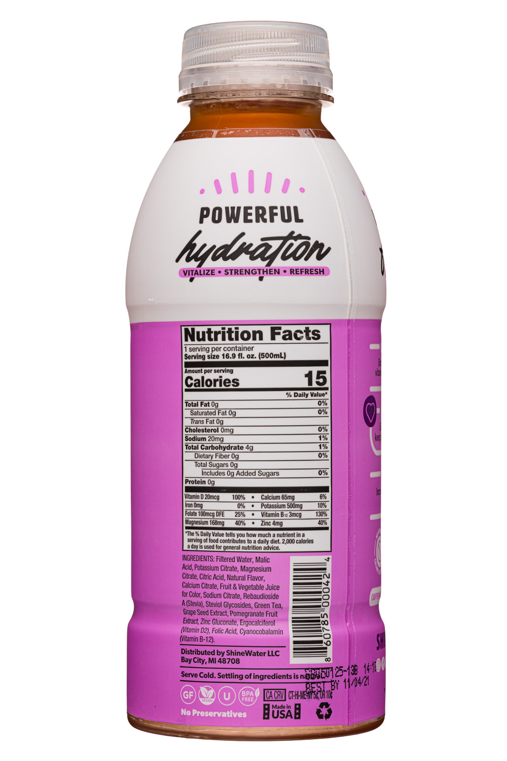 ShineWater: ShineWater-17oz-2020-Hydration-PomaGrape-Facts