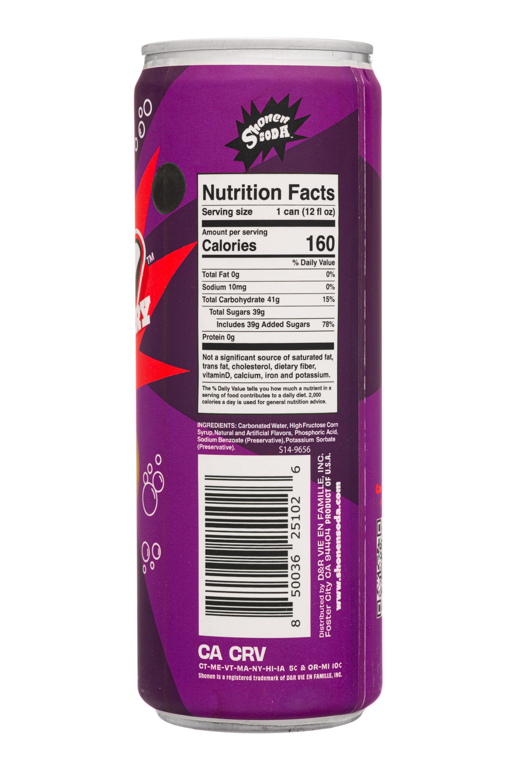 Shonen Soda: Shonen-12oz-2023-CremeSoda-berry-lemon-Facts