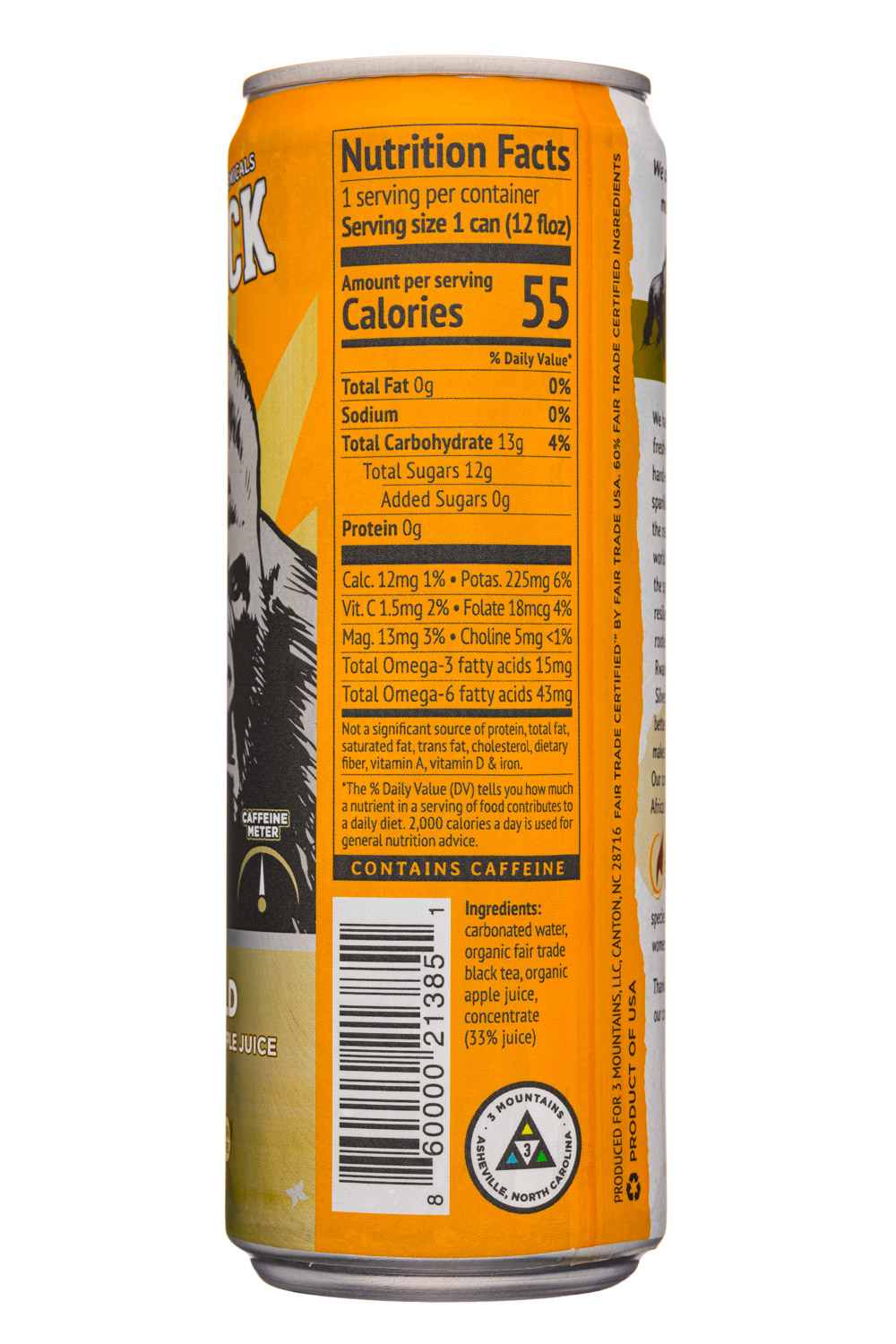 Silverback Draft Tea: Silverback-12oz-CarbonatedTea-HarvestGold-Facts