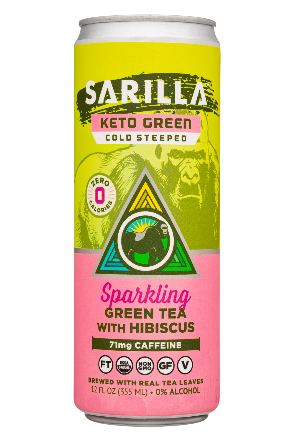 Silverback Draft Tea: Sarilla-12oz-2021-SparklingTea-KetoGreen-Front