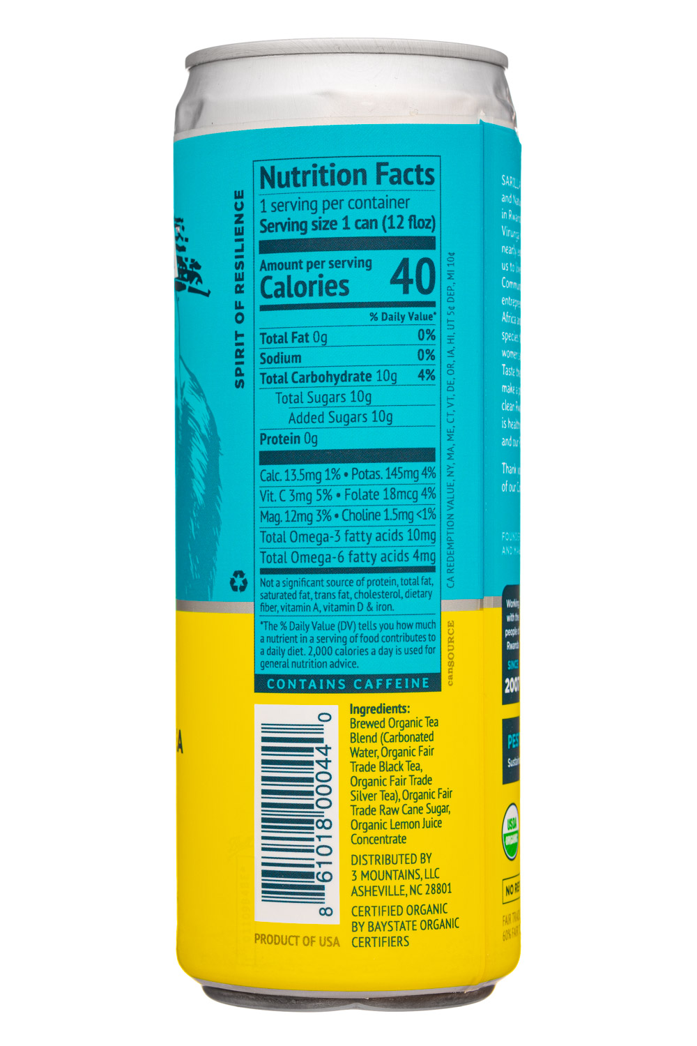 Silverback Draft Tea: Sarilla-12oz-2021-SparklingTea-Original-Facts